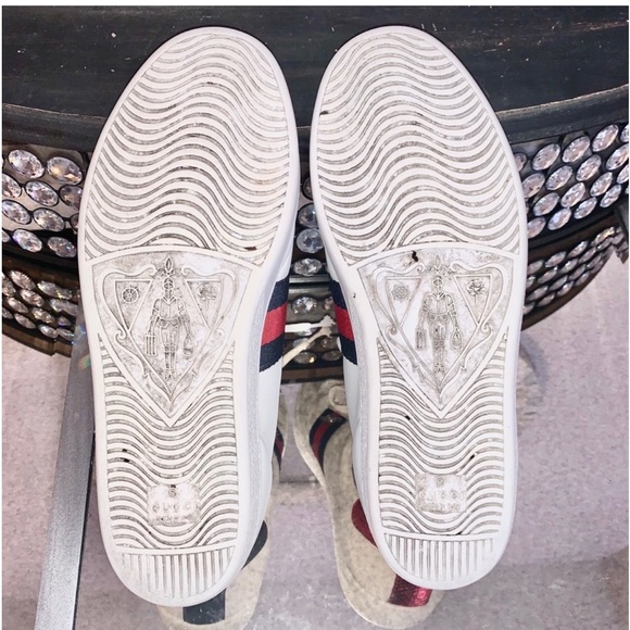 Gucci Women’s Ace White Leather Sneaker, size 39/9 - Picture 6 of 12